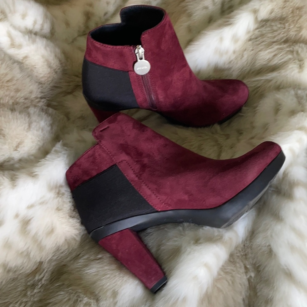 Geox DarkRed Suede ankle boots 38.5 Med